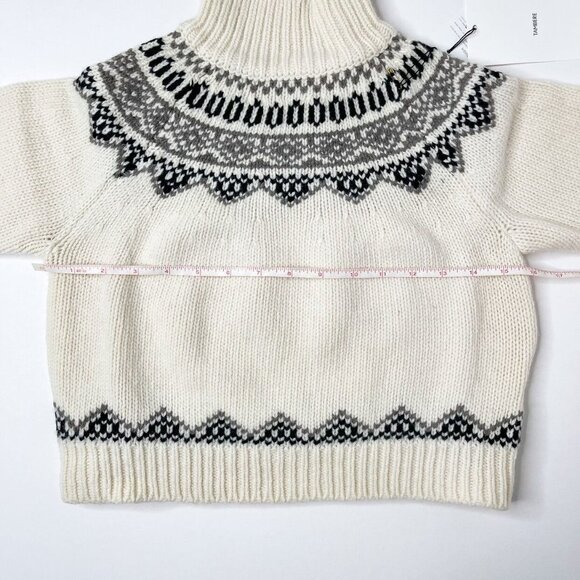 NWT Tambere FairIsle Ivory Wool/Cashmere Blend Turtleneck Gender Neutral Sweater - Picture 7 of 13